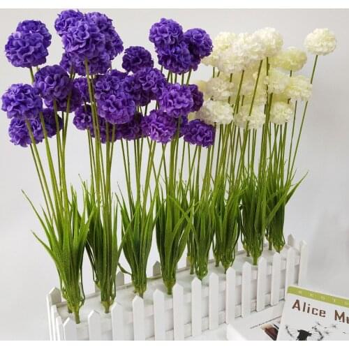 5 Heads Artifical Flowers Silk Hydrangea Grass Ball Fake Plants Flower Wall Bridal Bouquet for Wedding Party Home DIY Decora