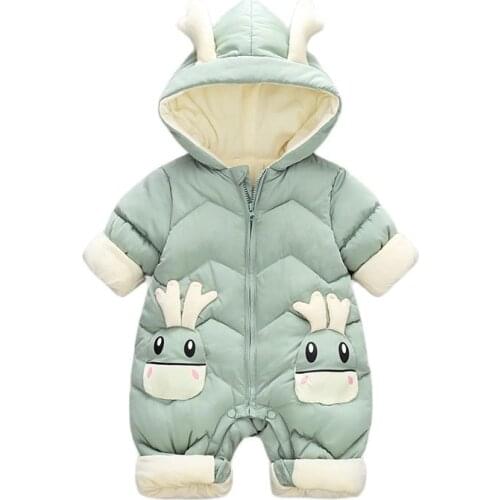 2020 Baby Winter Rompers Thicken Warm Baby Girl Boy Clothes Toddler Infant Jumpsuit Overalls Newborn Clothing Children Costume