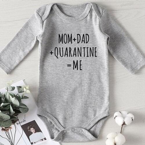 Baby Shower Gifts Infant Clothing Mom Dad Quarantine Me Letter Printed Clothes for Newborns Baby Rompers Onesies Boys Girls