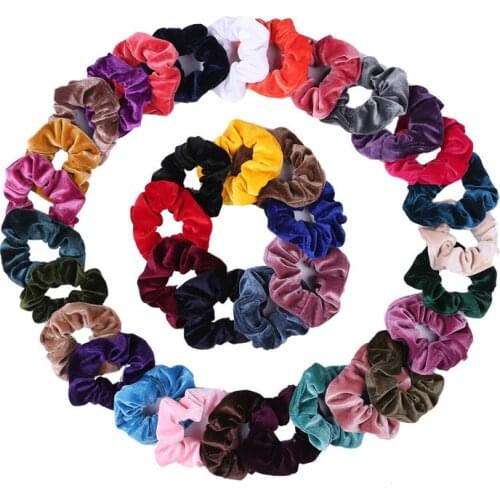 Korea Velvet Hair Scrunchie Elastic Hair Bands Solid Color Women Girls Headwear Ponytail Holder Ties Headwear Hair Accessories