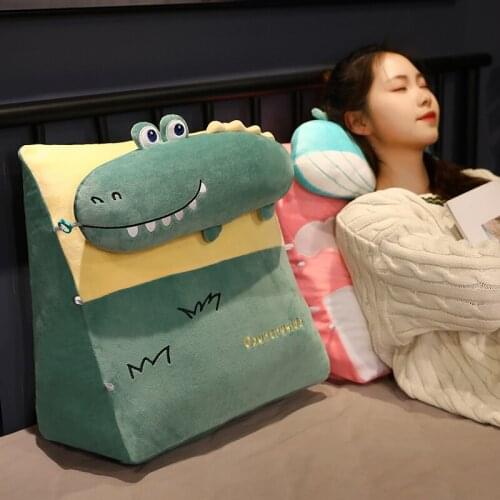 Creative Cartoon Plush Triangle Pillow Stuffed Animals Dolphin/Whale/Shark/Crocodile Plush Toy Soft Rest Cushion Kawaii Gifts