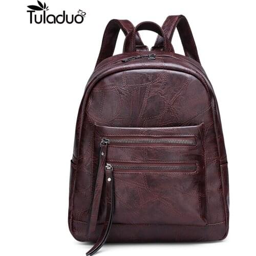 Fashion New Travel Backpack Korean Women Female Rucksack Casual Leisure Student School Backpacks Soft PU Leather Women Bag