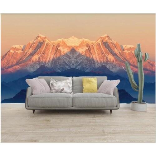 Custom photo mural 3d wallpaper Sunny orange mountain peak landscape home decor living room wallpaper for walls 3 d in rolls