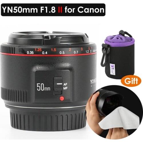 YONGNUO YN50mm F1.8 II Large Aperture Auto Focus Lens for Canon Bokeh Effect Camera Lens for Canon EOS 70D 5D2 5D3 600D DSLR