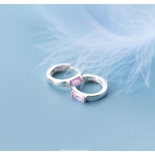 MODIAN Hot Sale Pink Crystal Irregular Hoop Earring for Women Fashion 925 Sterling Silver Luxury Earring Fine Jewelry Party Gift