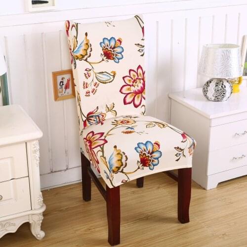 Spandex Print Floral Chari cover Stretch Removable Dining seat Chair Cover Hotel Banquet Seat Covers for Christmas home wedding
