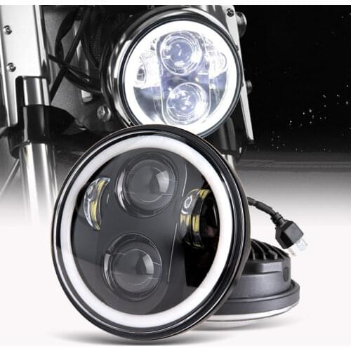 Motorcycle Accessories 5.75 LED Headlight 5 3/4 Inch White Amber Halo For Harley Dyna Sportster Victory Triumph Indian Iron 883