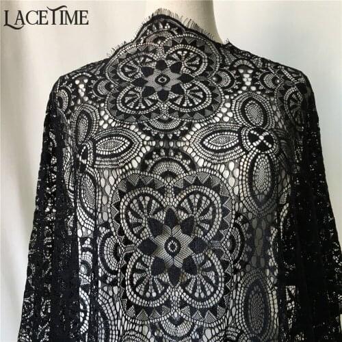 Vintage Soft Black/White Eyelash Lace Fabric Scalloped Flower French Bilateral Chantilly DIY Sewing Craft 3M