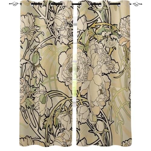 Vintage European Flower Blackout Curtains For Living Room Window Curtains For Bedroom Kitchen Curtains Drapes Blinds