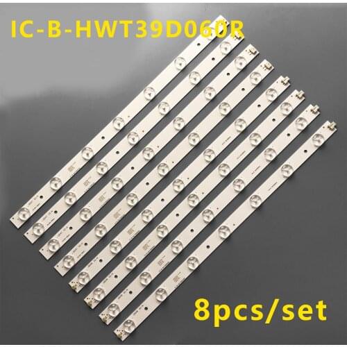 1SET=8PCS LED Backlight Strip Bar 7+7 Lamp For 180-W00-390000H IC-B-HWT39D060L IC-B-HWT39D060R V390HJ1-P02 T390HVN01.0