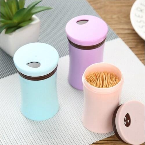 1Pcs Toothpick Holder Container Solid Household Table Toothpick Storage Box Toothpick Dispenser Random Color