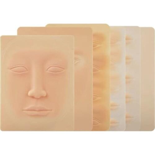 3Pcs 3D Tattoo Practice Skin Lips Eyebrows Face Microblading Cosmetic Silicone Training for Permanent Makeup