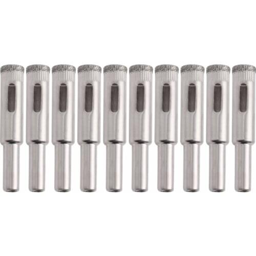 10Pcs 10mm Diamond Coated Core Drill Bits Hole Saw Glass Tile Ceramic Marble 828 Promotion