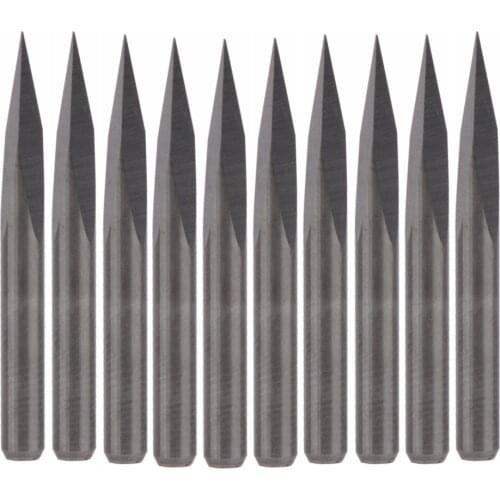 10Pcs Carbide Steel 20 Degree Router Pyramid Engraving Bits for CNC Machinery 0.1mm