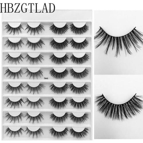 16 Pairs Multipack 3D Soft Mink Hair False Eyelashes Handmade Wispy Fluffy Long Lashes Natural Eye Makeup Tools Faux Eye Lashes