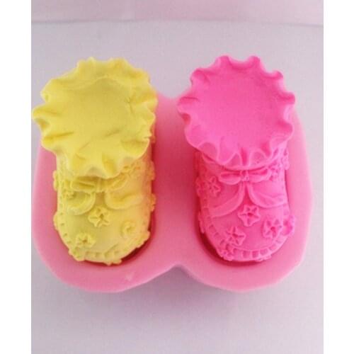2pcs Baby Shoes Soap Mold Scented Candle Silicone Mold Aroma Gypsum Plaster Crafts Mould DIY Kids Baby Shower Gifts