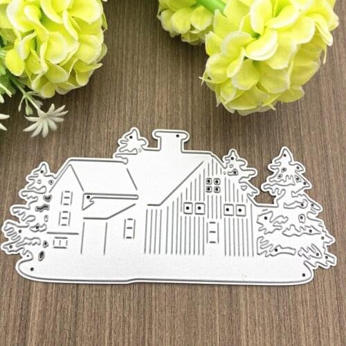 2020 New Arrival Christmas Tree House Building DIY Scrapbooking Stamps Craft Embossing Die Cut Making Stencil Template