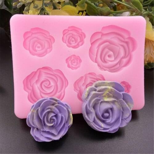 7 Sizes 3D Rose Flower Silicone Cake Mold Fondant Chocolate Candy Ice Mould Tray Cake Decorating Tool Kitchen Baking Bakeware
