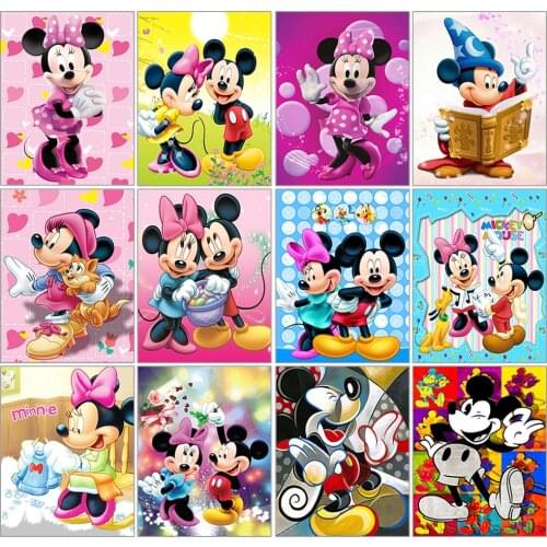 5D DIY Diamond Painting Minnie The Pooh Bear Cross Stitch Kit Cartoon Picture Square/Round Childrens Bedroom Home Decoration