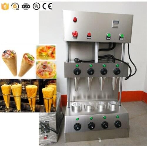 Free shipping!220v stainless steel 4 heads pizza cone making machine