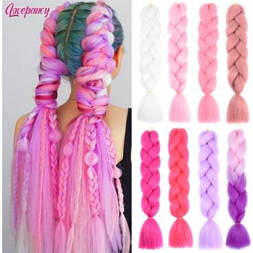 Synthetic Jumbo Braids Crochet Hair Box Braid Hair Extensions Pre Stretched Kane kalon Crochet Braiding Hair For Women Lovepancy