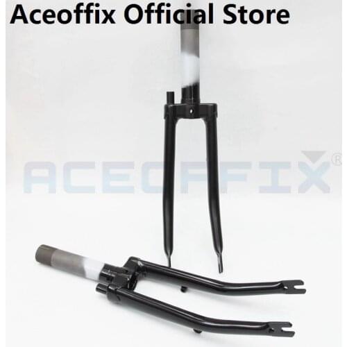 ACEOFFIX For Brompton Black Folding Bike Front Fork 74mm Open Width Chrome Molybdenum Steel 580g