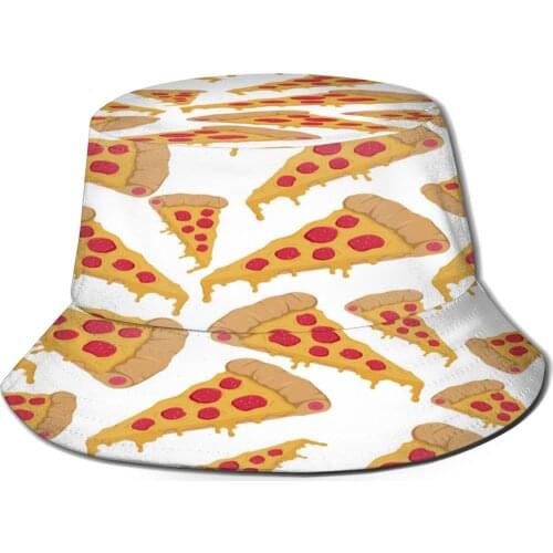 CINESSD 2021 Men Women Summer Slice Pizza Bucket Hat Bob Fisherman hat Outdoor Travel Sun Visor Fashion Panama