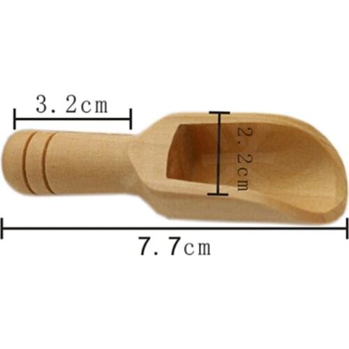 Wood Spoon Herb Powder Rice Spice Salt Sugar Flour Scoops Spoon Wooden Kitchen Cooking Baking Tools 3PCS