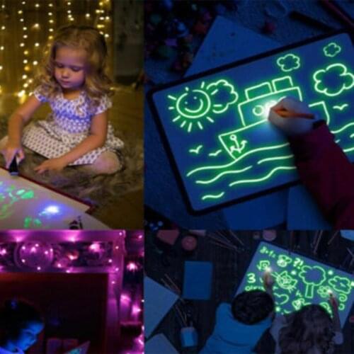 Kids Adults Fluorescent Painting Board Tools Set Luminous Drawing Board Toys for Children Glow In The Dark Graffiti Toys Gifts