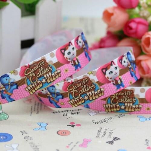 DHK 7/8'' 5yards callies wild west printed grosgrain ribbon hair bow diy party decoration OEM Wholesale 22mm C874