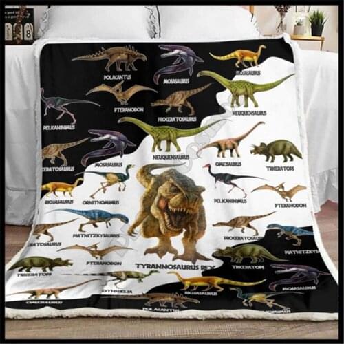 Love Dinosaur Blanket printed fleece blanket Beds Hiking Picnic Thick Quilt Fashionable Bedspread Sherpa Throw Blanket 01