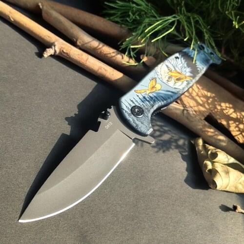 3D Eagle Handle Functional Folding Knifes Gray Sharp Blade Outdoor Adventure Survival Tactical Tools Positioning Knifes Portable