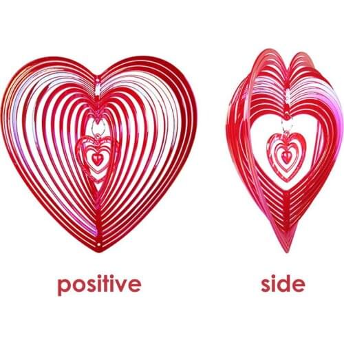 Geometric Art Heart Wind Spinner Garden Yard Art Reflective Wind Spinners Balcony Orchards Bird Drive Away Outdoor Garden Decor