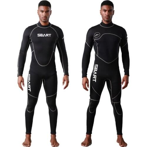 Wetsuit Men 3mm Neoprene Full Body UV Protection One Piece Long Sleeves Scuba Diving Suits Back Zipper Swimsuit for Water Sport