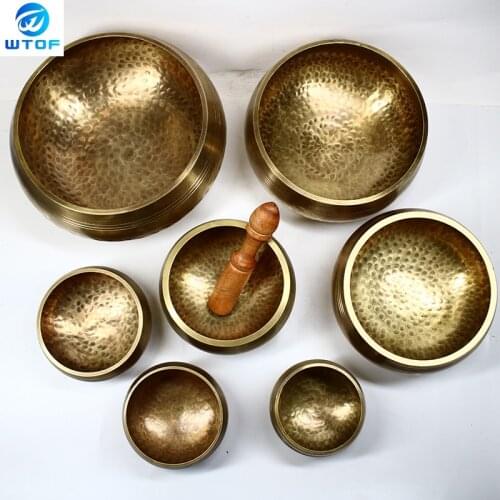 Himalayan Hand Hammered Chakra Meditation Bowl Decorative-wall-dishes Yoga Tibetan Buddhist Brass Singing Bowls Gift