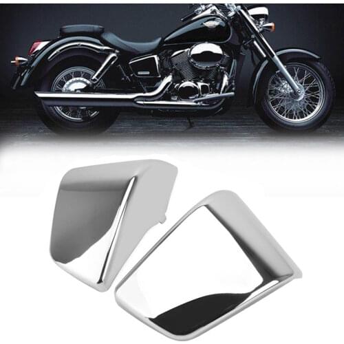 Chrome Left & Right ABS Plastic Motorcycle Fairing Battery Side Fairing Covers For Honda Shadow ACE 750 VT750 VT400 1997-2003