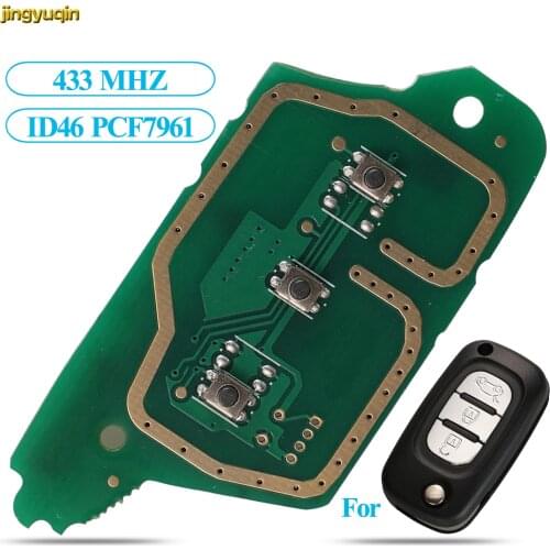 Jingyuqin Remote Car Key Circuit Board ASK FSK 433MHZ ID46 pcf7961 For Renault Clio 3 Megane 3 Kangoo Modus Folding Flip