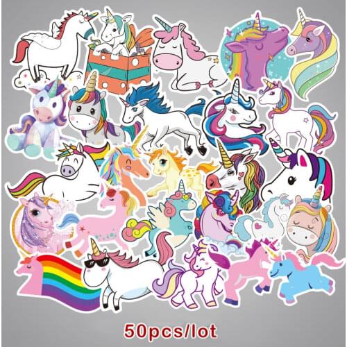 Computer Stickers Unicorn Anime Motorcycle Travel Case Sticker Waterproof Removable Trolley Portable Toys kids Graffiti Sticker