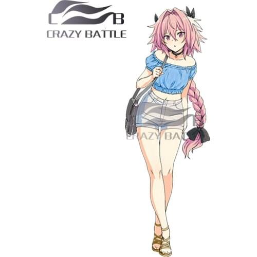 Crazy Battle 13 x 5.8cm Beautiful Girl Fate Apocrypha Astolfo (Black Rider) Vinyl Car Stickers Motorcycle Decal Waterproof Decor