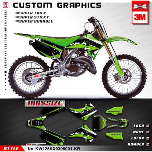 KUNGFU GRAPHICS Dirt Bike Stickers Motorcycle Decals Kit Vehicle Wraps for KX125 125 KX250 250 2003 2004 2005 2006 2007 2008