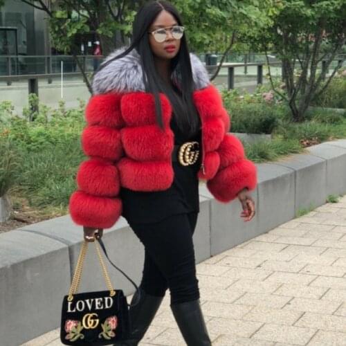 %100 fox fur jacket plus silver fox fur jacket to keep warm in winter 2021 ladies new fur jacket