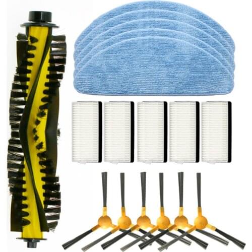 5 Hpea Filter Kit + 6 * Side Brushes + 1 * Roller Brush + 5 * Mop Cloths for NEATSVOR X500 Robot Vacuum Cleaner Replacement Part