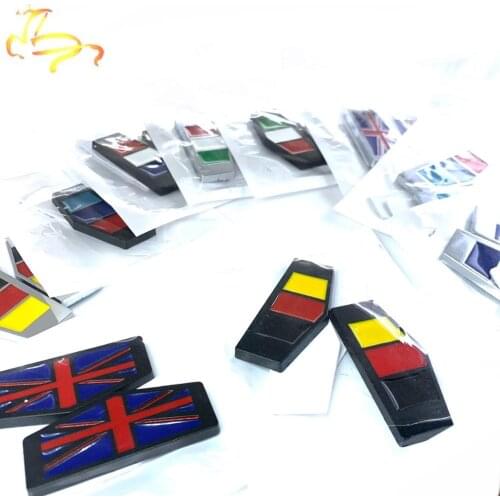 2pcs Car Mirror Decor Sticker 3D It/RU/DE/UK Flag Badge Emblem Car Sticker Decal Grille Bumper Window Body Decor