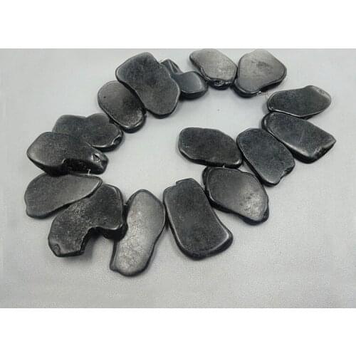 15.5inch Necklace For Women Black Stone Beads Pendant Necklace Synthetic Stick Shape Howlite Beads Loose Turquois Spike