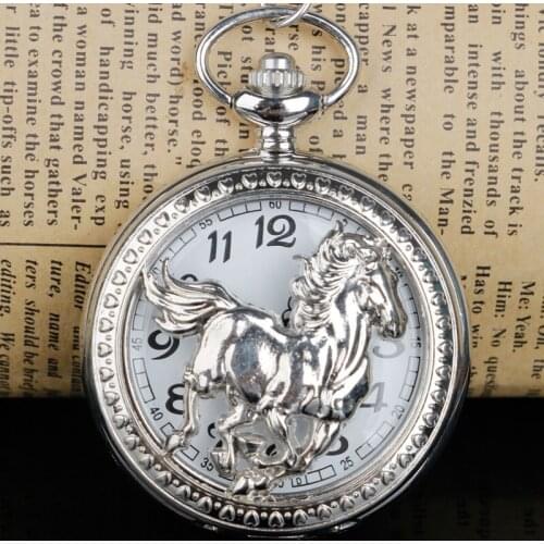 Hollow Design Pocket Watch Chain Style Retro Galloping Horse The Greatest Pocket Watches Necklace For Dad Gifts