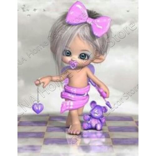 RM00024 Diy diamond drawing cute girl diamond cross stitch crystal square diamond sets unfinish decorative Diamond embroidery