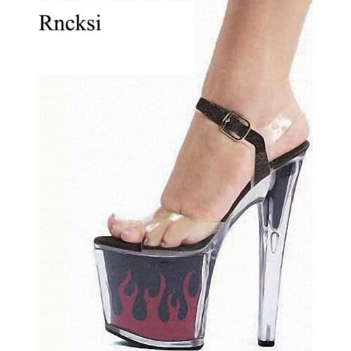 Rncksi New Sexy Women Dance Sandal Shoes 20CM Ultr High Heel Platforms Fashion Pole Model Sandals Party Wedding Sandals Shoes