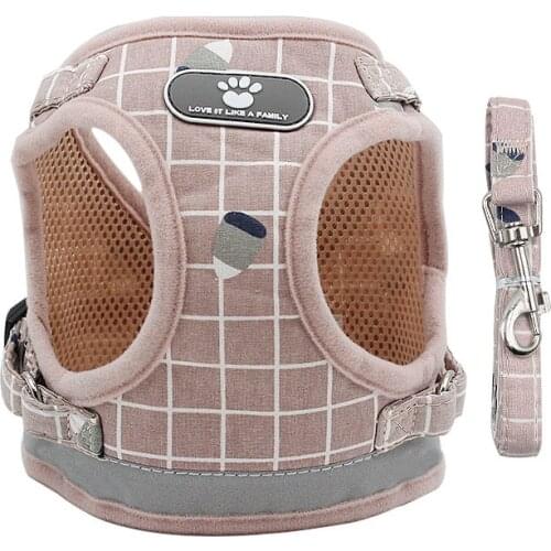 Dog Harness Vest Adjustable Soft Breathable Dog Harness Nylon Mesh Vest Harness Dogs Puppy Collar Cat Pet Dog Chest Strap