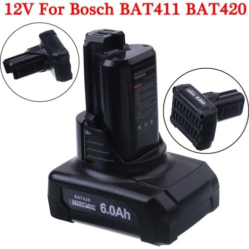 12V 6000mah Li-ion Battery Replacement For Bosch BAT411 BAT411A BAT412 BAT412A BAT413 BAT413A BAT414 Cordless Power Tool Battery