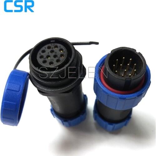 SP2110/P12-S12, 12 pin Waterproof connector ,IP68, Wire-to-Wire Power Connectors, Fiber optic connector 12 pin